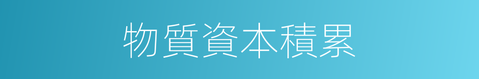 物質資本積累的同義詞