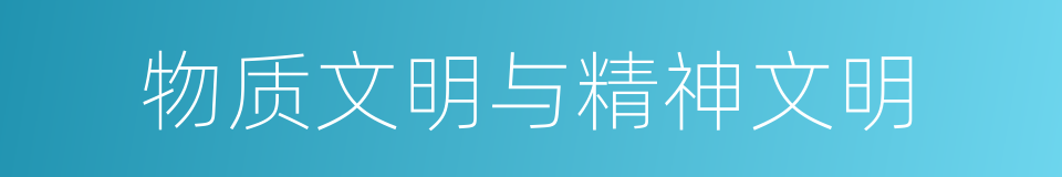 物质文明与精神文明的同义词