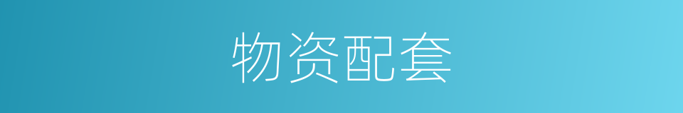 物资配套的同义词