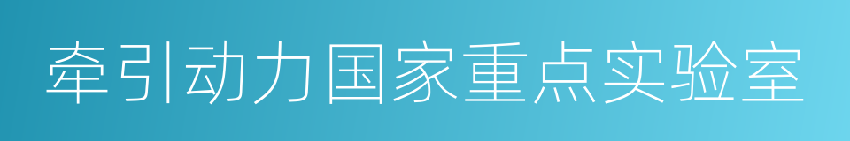 牵引动力国家重点实验室的同义词