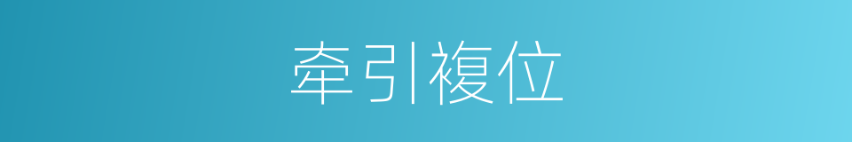 牵引複位的同义词