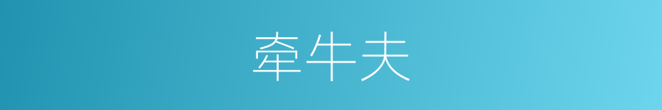 牵牛夫的意思