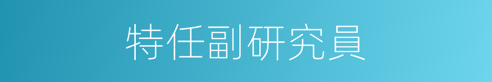 特任副研究員的同義詞