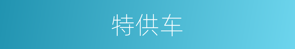 特供车的同义词