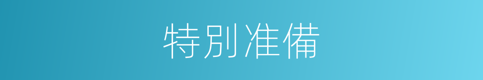 特別准備的意思