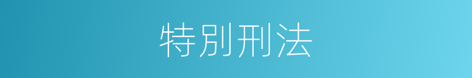 特別刑法的同義詞