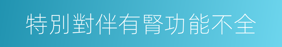 特別對伴有腎功能不全的同義詞