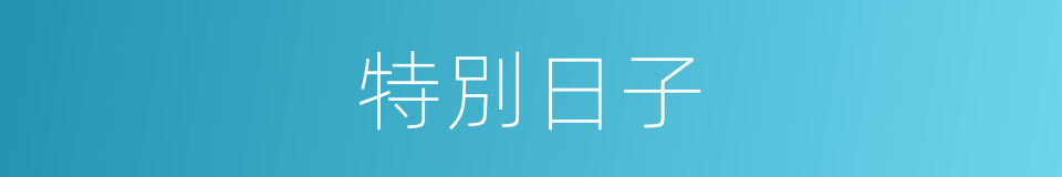 特別日子的意思