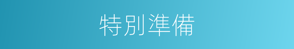 特別準備的意思