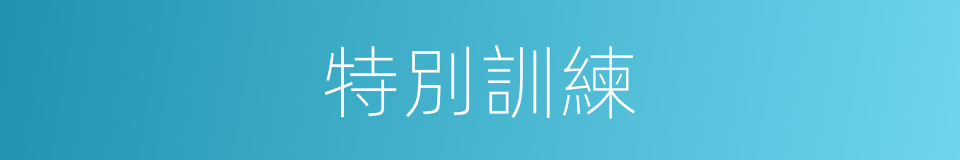 特別訓練的意思