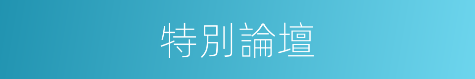 特別論壇的意思
