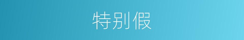 特别假的意思