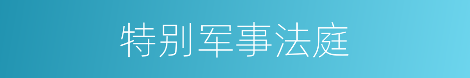 特别军事法庭的意思