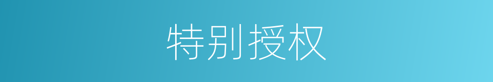特别授权的意思