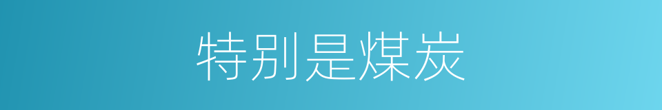 特别是煤炭的意思