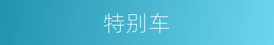 特别车的意思