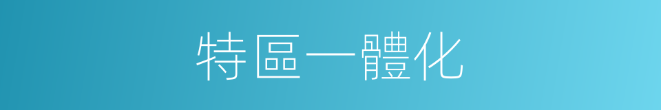特區一體化的同義詞