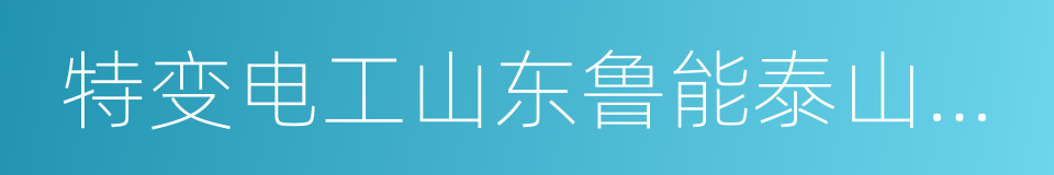 特变电工山东鲁能泰山电缆有限公司的同义词