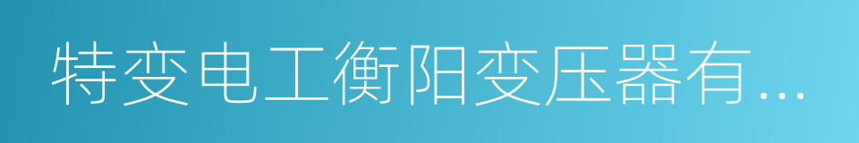 特变电工衡阳变压器有限公司的同义词