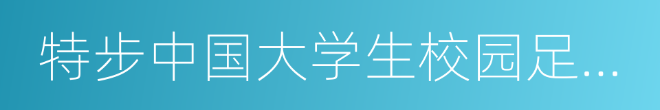 特步中国大学生校园足球联赛的意思