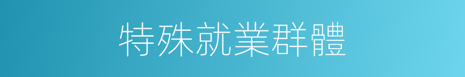 特殊就業群體的同義詞