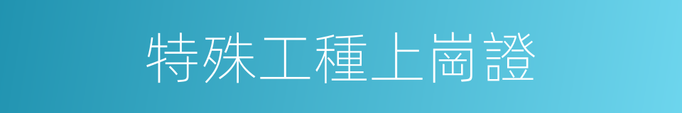 特殊工種上崗證的同義詞