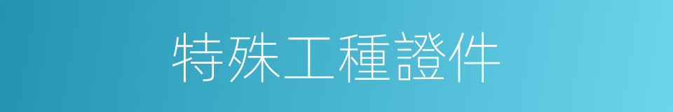 特殊工種證件的同義詞