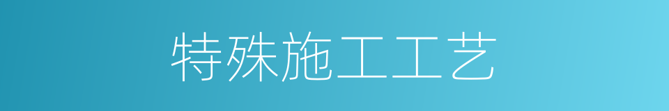特殊施工工艺的同义词