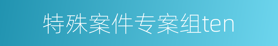 特殊案件专案组ten的同义词