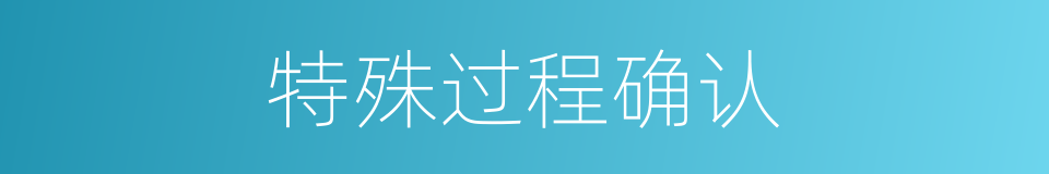 特殊过程确认的同义词