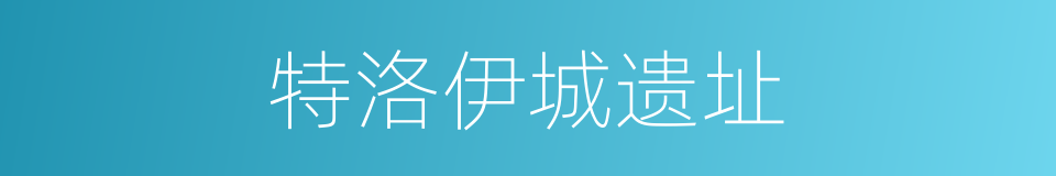 特洛伊城遗址的同义词