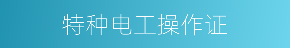 特种电工操作证的同义词