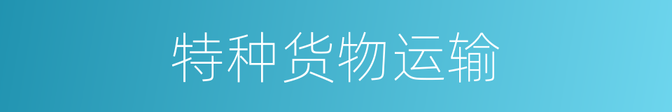 特种货物运输的同义词