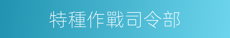 特種作戰司令部的同義詞