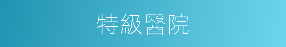 特級醫院的同義詞