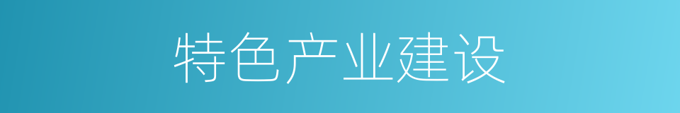 特色产业建设的同义词