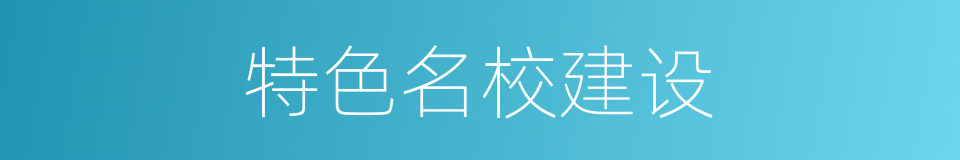 特色名校建设的同义词