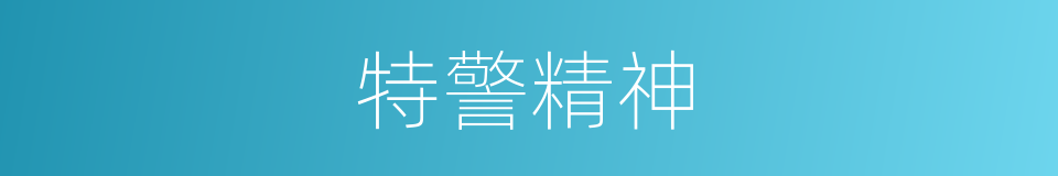 特警精神的同义词