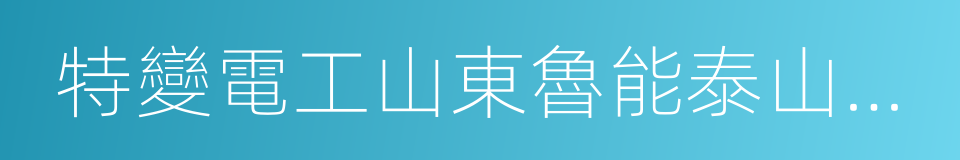 特變電工山東魯能泰山電纜有限公司的同義詞