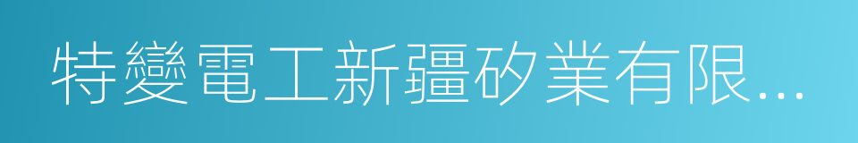 特變電工新疆矽業有限公司的同義詞