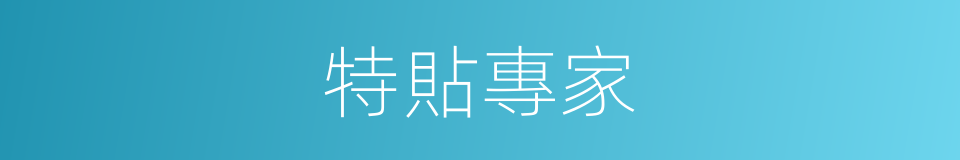 特貼專家的同義詞