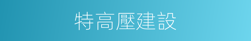 特高壓建設的同義詞