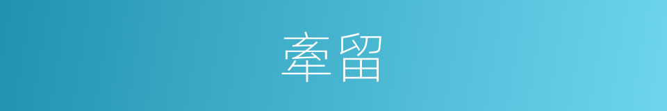 牽留的意思