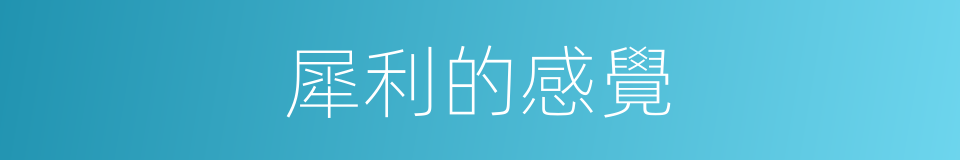 犀利的感覺的同義詞