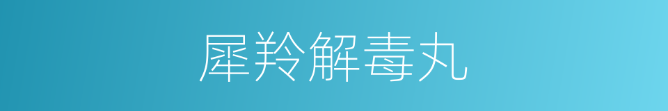 犀羚解毒丸的同义词