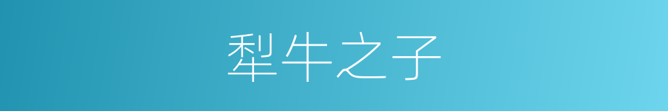 犁牛之子的意思