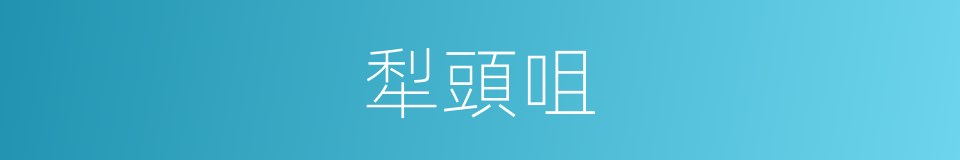 犁頭咀的同義詞