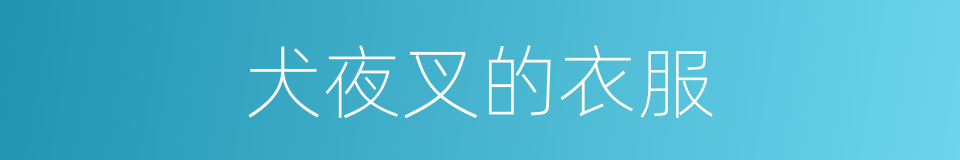 犬夜叉的衣服的同义词