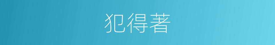 犯得著的意思