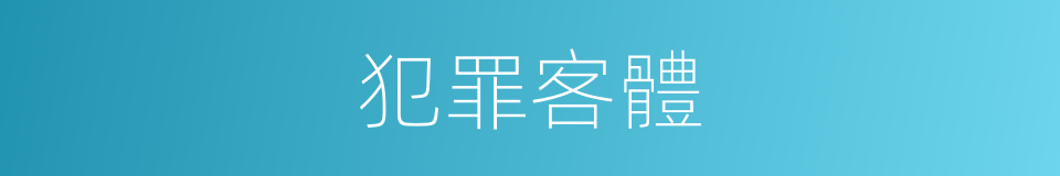 犯罪客體的意思